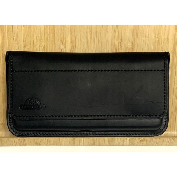 Topstache Cell Phone Holster Black Leather Belt Loop Magnetic Close Up To 7"x3" - Picture 5 of 10